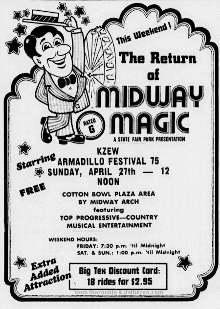 ARMADILLO FESTIVAL 1975 KZEW