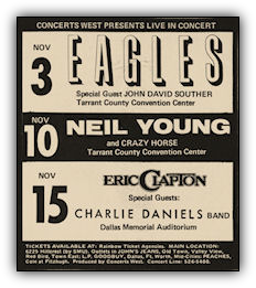 EAGLES-NEIL YOUNG-ERIC CLAPTON DALLAS TCCC